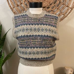 VTG 70’s 80’s Sweater Vest - boho-preppy style knit vintage wool blend
